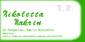 nikoletta makrin business card